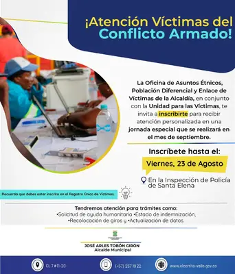 ATENCION VICTIMAS DEL CONFLICTO ARMADO DE EL CERRITO