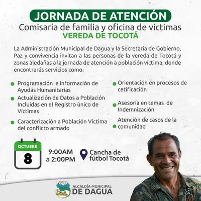 Jornada de atención-Comisaría de Familia y Oficina de Víctimas vereda Tocotá