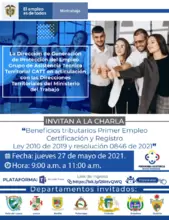 Beneficios tributarios Primer Empleo Certificacio?n y Registro Ley 2010 de 2019