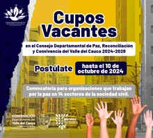 Banner Anuncios Nuevos cupos Convocatoria Conformación Consejo Departamental de Paz 2024-2028