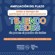 ¡Nueva fecha límite! "Tejiendo redes de paz en el paraíso de todos", amplía plazo de inscripciones hasta el próximo 8 de diciembre