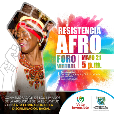 Gobierno del Valle conmemora la Eliminación de la Discriminación Racial y el Día de la Afrocolombianidad con el foro ‘Resistencia Afro’