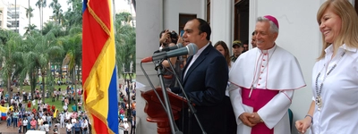 La Gobernadora del Valle Dilian Francisca Toro celebró junto a la iglesia la firma del fin de la guerra