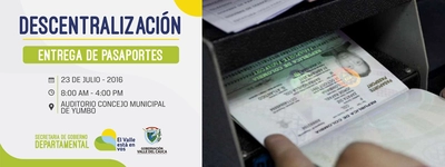 Entrega de pasaportes en Yumbo este sábado