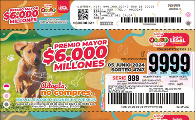 Compra la Lotería del Valle y cumple tus sueños ¡Premio mayor de 6.000 millones!