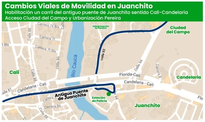 Atención, se habilita un carril de antiguo puente de Juanchito para tránsito local