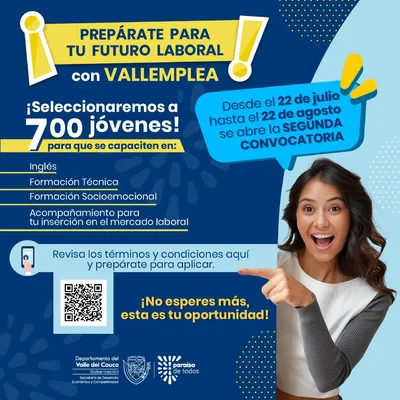 Oportunidad para 700 jóvenes, VALLEmplea abre segunda convocatoria