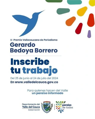 Este miércoles 24 de julio cierra el plazo para postularse al Premio Vallecaucano de Periodismo ‘Gerardo Bedoya Borrero’