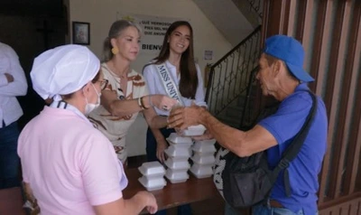 La Casa del Mendigo en Buga vivió una jornada especial acompañada de Miss Universe