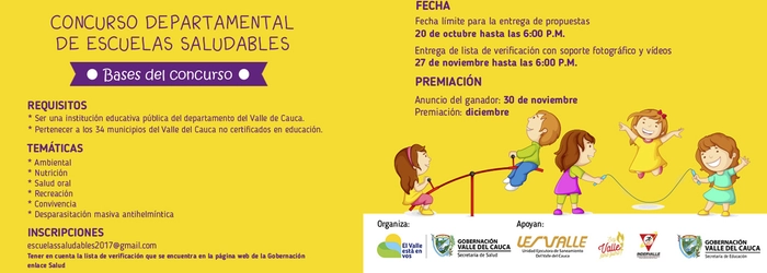 Instituciones educativas de 34 municipios del Valle compiten para ser escuelas saludables