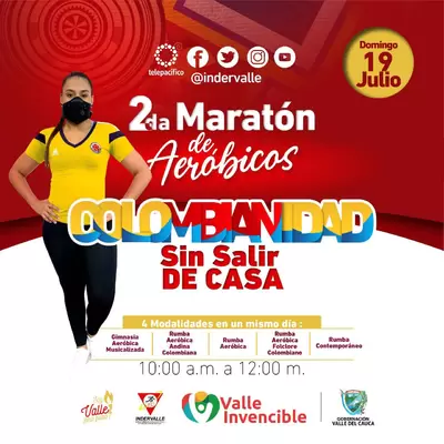 Gobernadora invita a los vallecaucanos a la Segunda Maratón  de Aeróbicos ‘Sin salir de casa’ este domingo 19 de julio