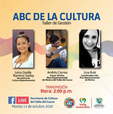 Plan Departamental de Música del Valle del Cauca realizará el ‘ABC de la Cultura, Taller de Gestión y Formulación de Proyectos Musicales