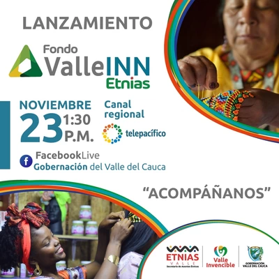 Este 23 de noviembre la Gobernación del Valle del Cauca  hará el lanzamiento de la convocatoria Valle INN Etnias