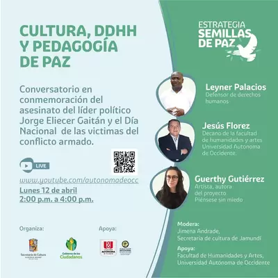 Invitación al Conversatorio de Cultura de DDHH y Pedagogía de Paz