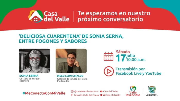 Deliciosa cuarentena’, los relatos culinarios de la chef Sonia Serna, este sábado en ‘Me Conecto con Mi Valle’